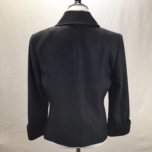 Calvin Klein Zipper Blazer Jacket Black Silver 6 - Picture 5 of 8